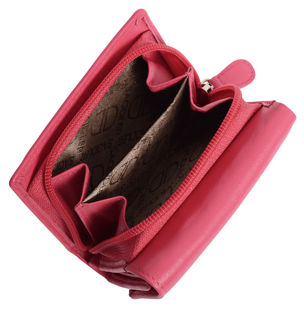 Handmade Leather Compact Trifold Purse with RFID Protection