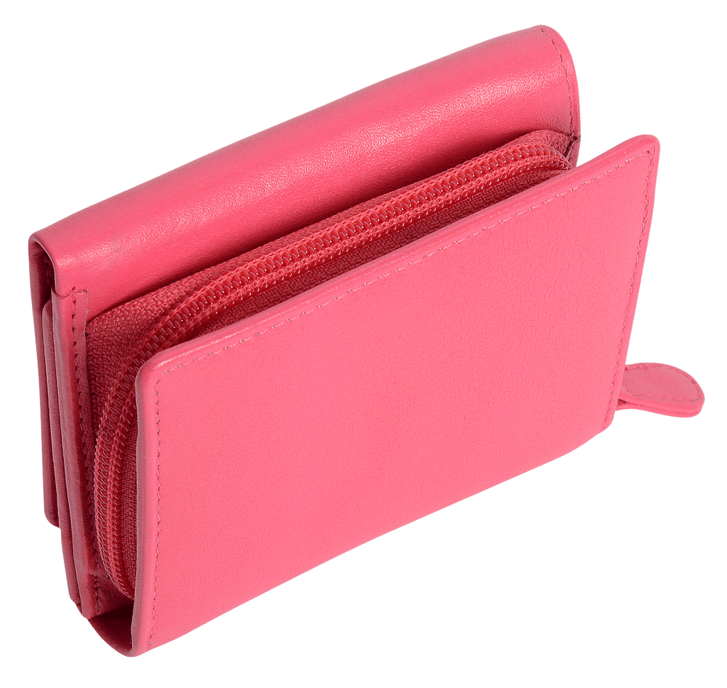 Handmade Leather Compact Trifold Purse with RFID Protection