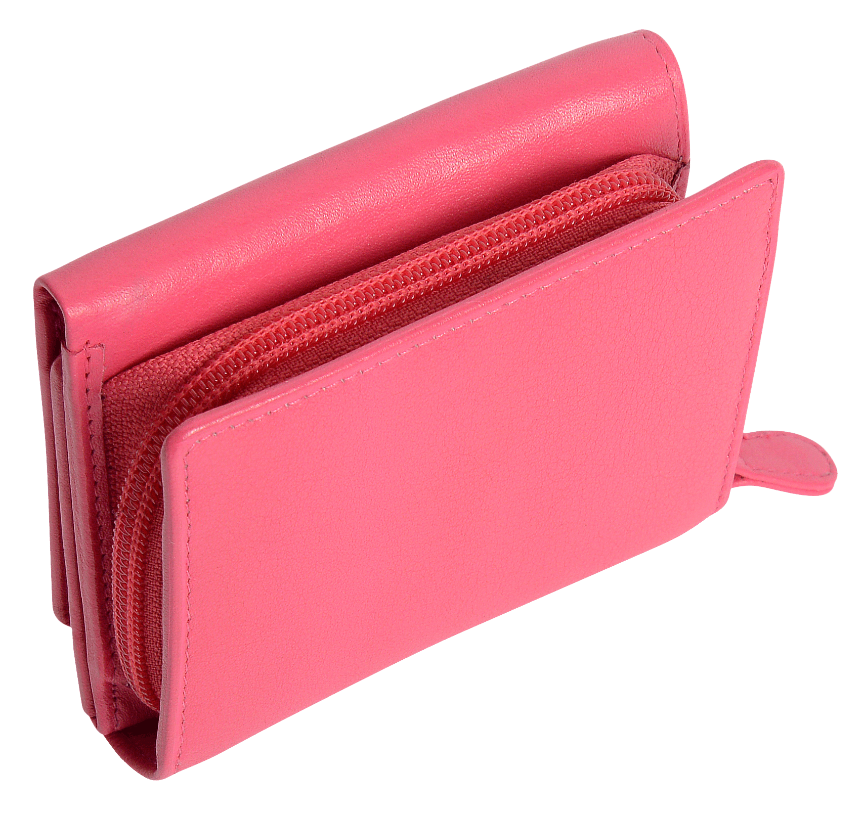 Handmade Leather Compact Trifold Purse with RFID Protection