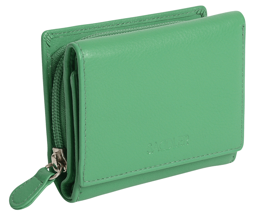 Handmade Leather Compact Trifold Purse with RFID Protection