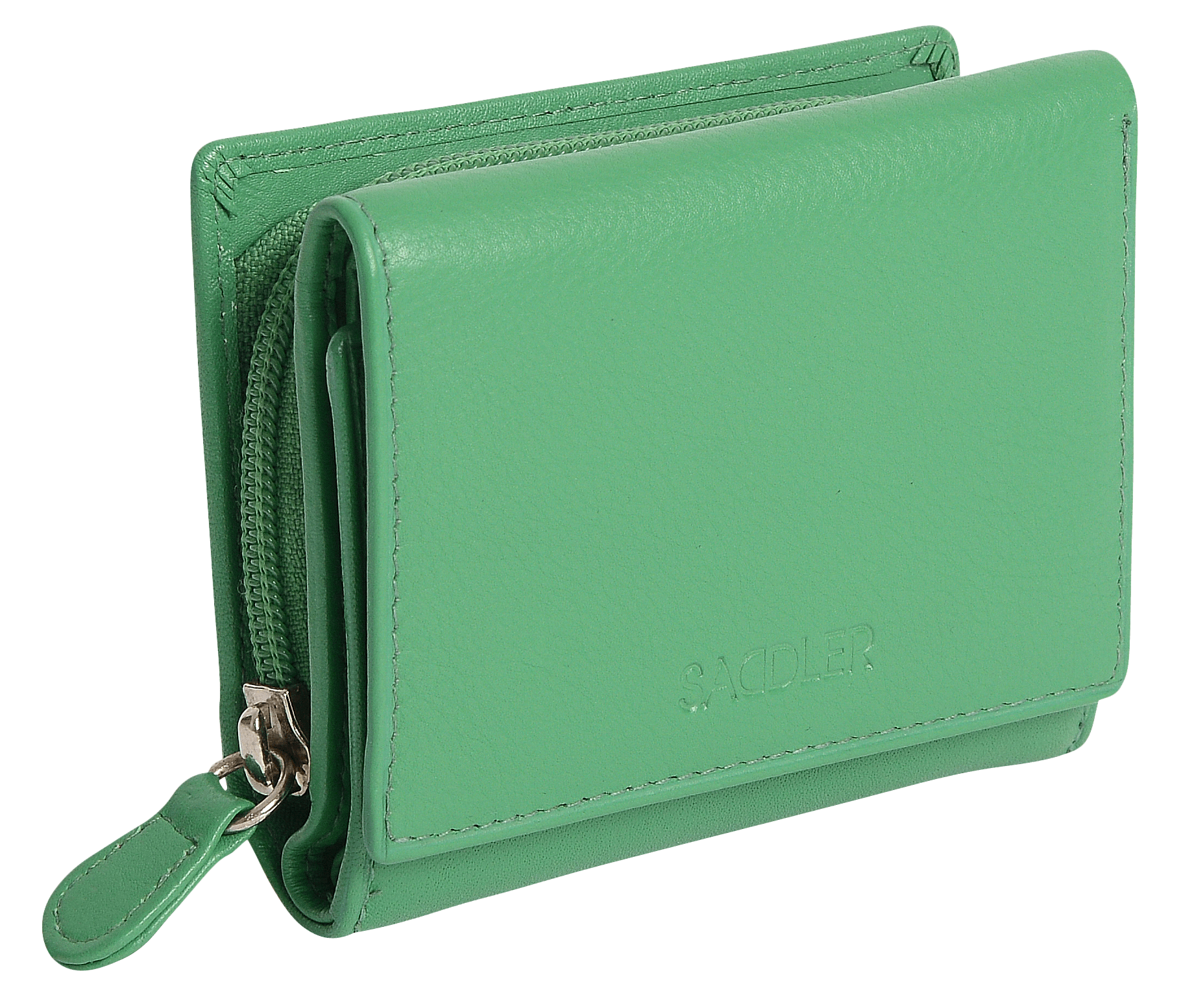 Handmade Leather Compact Trifold Purse with RFID Protection