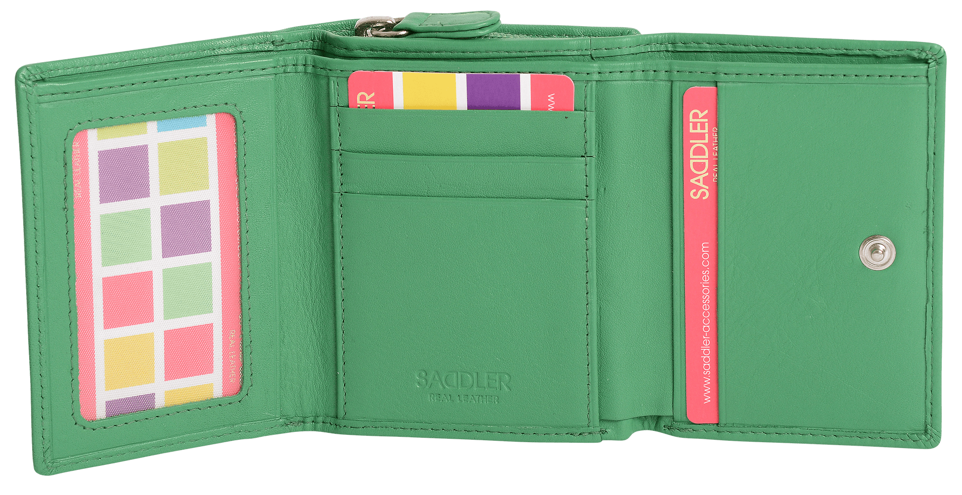 Handmade Leather Compact Trifold Purse with RFID Protection