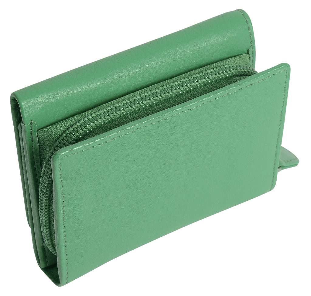 Handmade Leather Compact Trifold Purse with RFID Protection