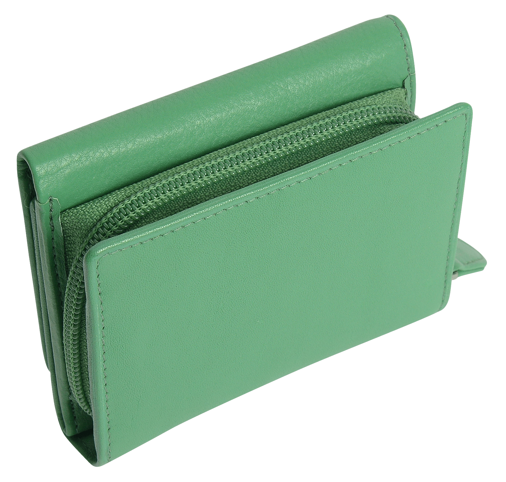 Handmade Leather Compact Trifold Purse with RFID Protection