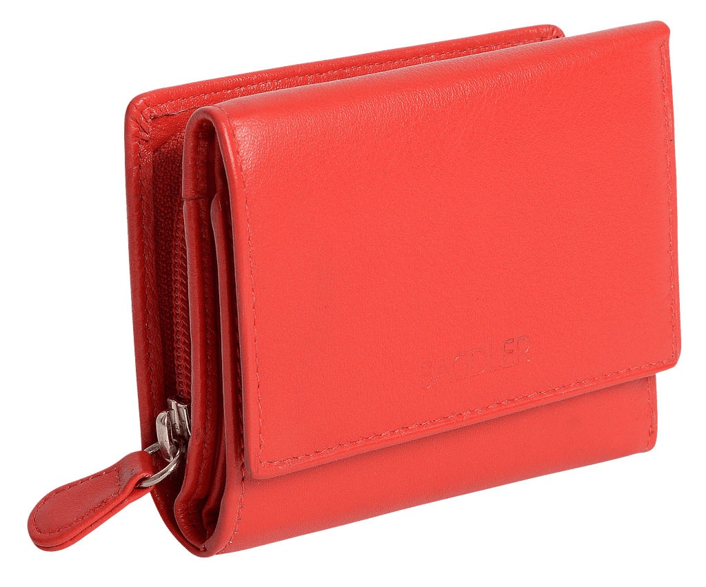 Handmade Leather Compact Trifold Purse with RFID Protection