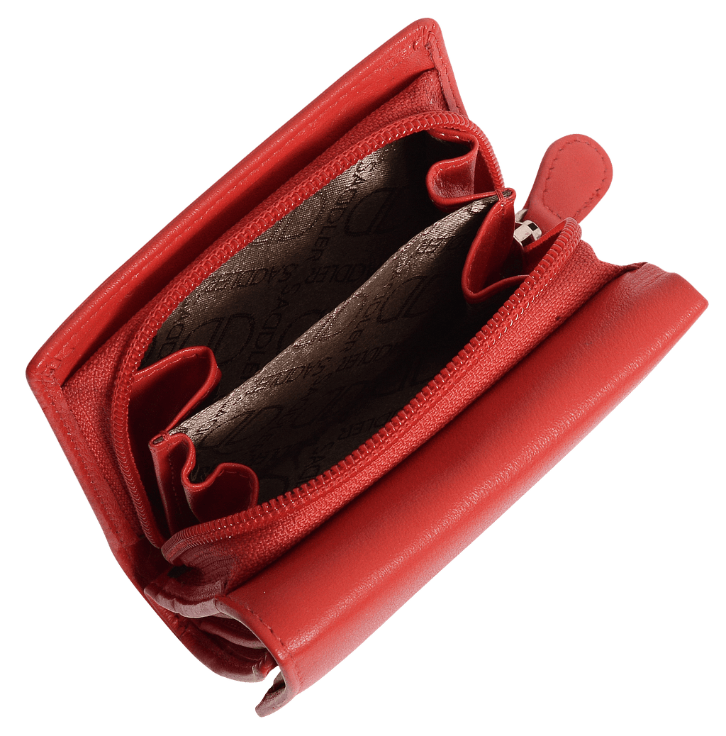 Handmade Leather Compact Trifold Purse with RFID Protection