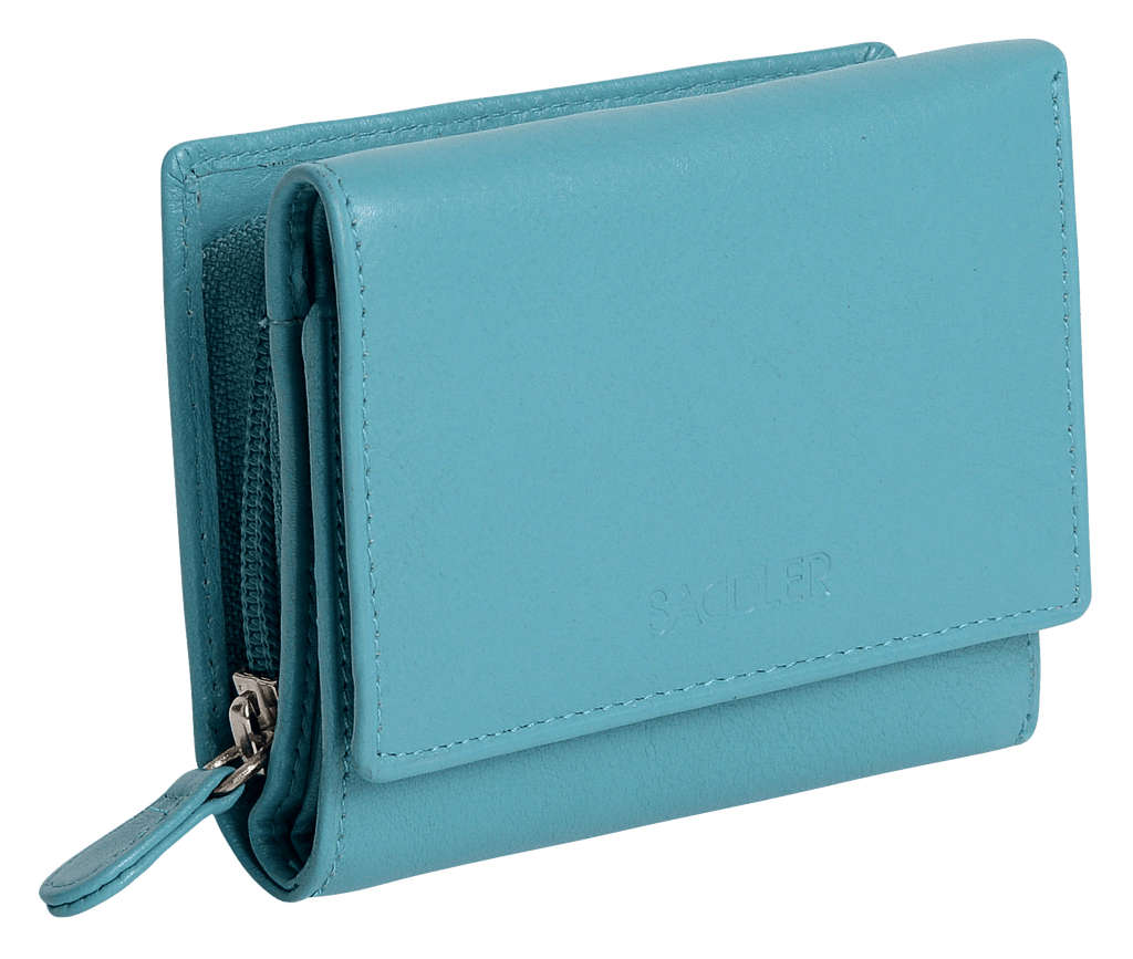 Handmade Leather Compact Trifold Purse with RFID Protection