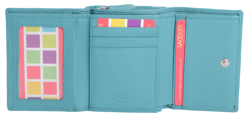 Handmade Leather Compact Trifold Purse with RFID Protection