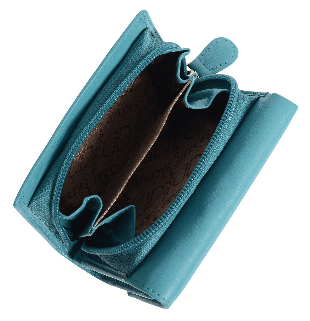 Handmade Leather Compact Trifold Purse with RFID Protection