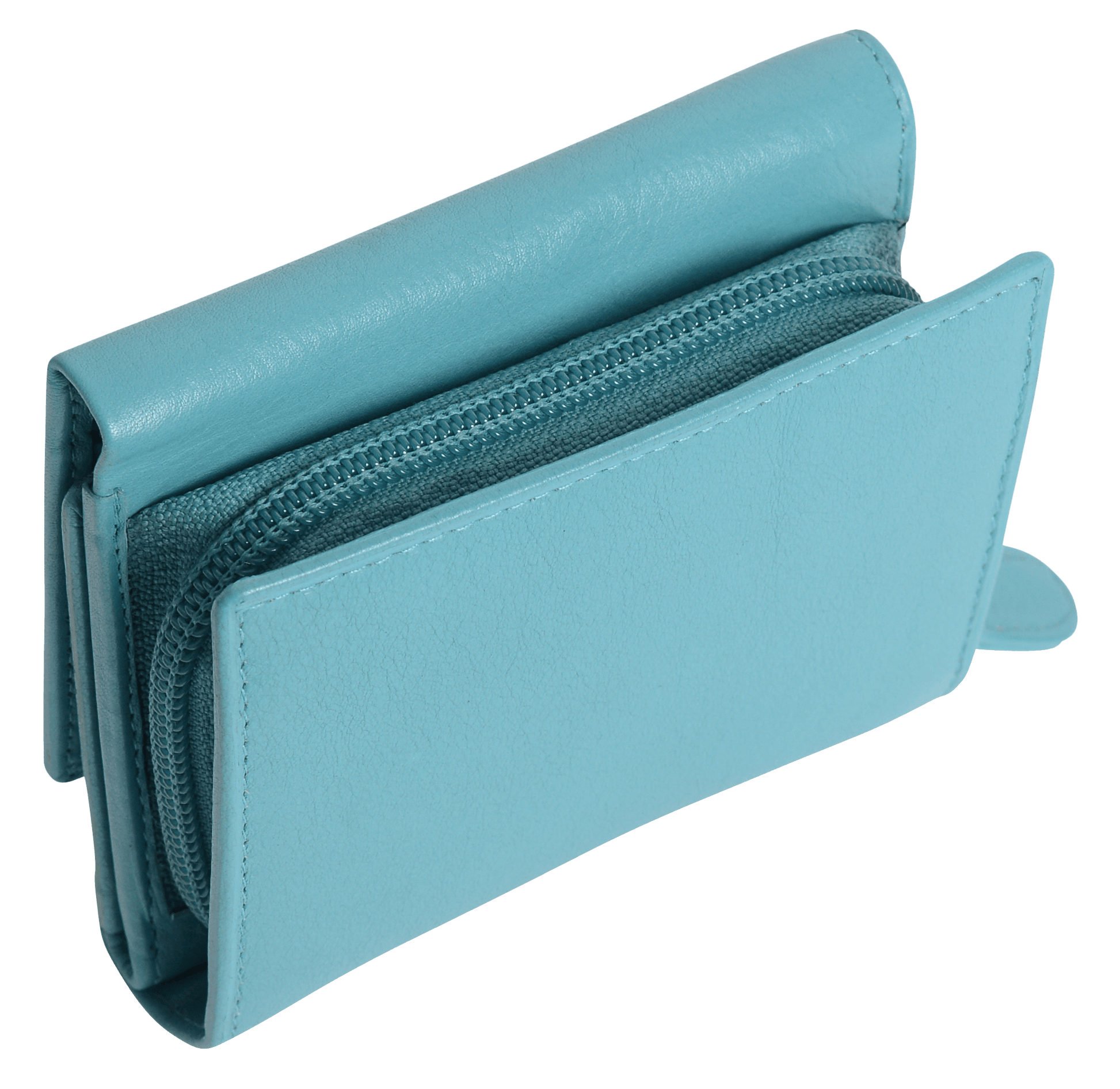 Handmade Leather Compact Trifold Purse with RFID Protection