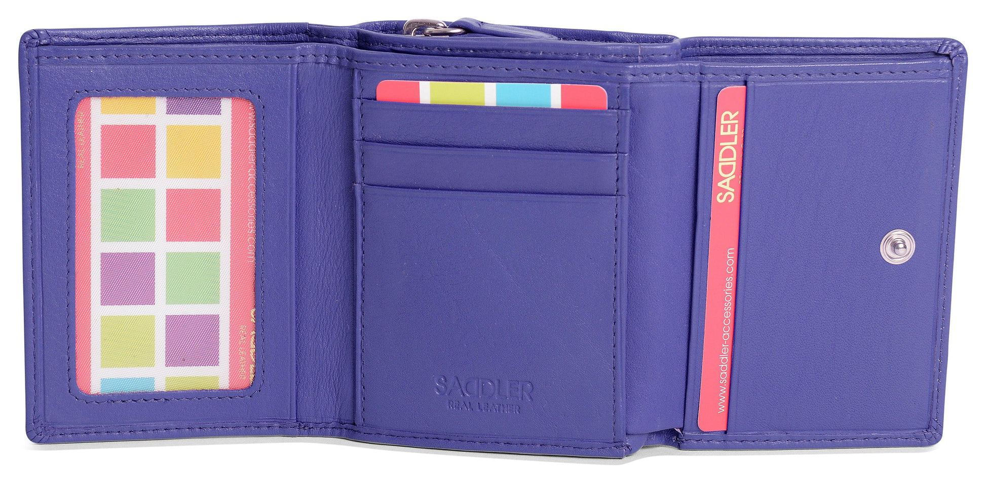 Handmade Leather Compact Trifold Purse with RFID Protection