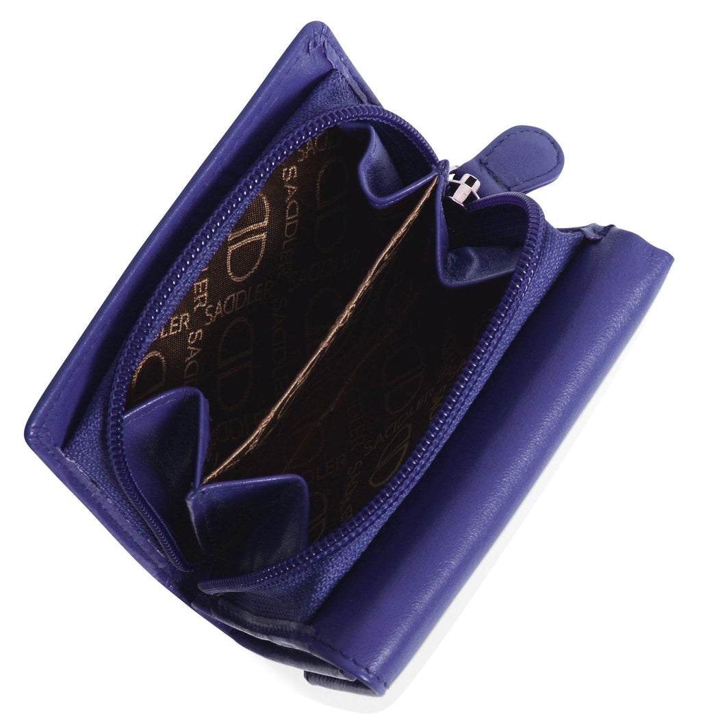 Handmade Leather Compact Trifold Purse with RFID Protection