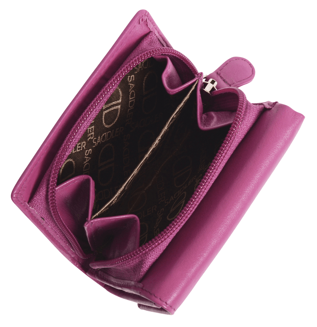 Handmade Leather Compact Trifold Purse with RFID Protection