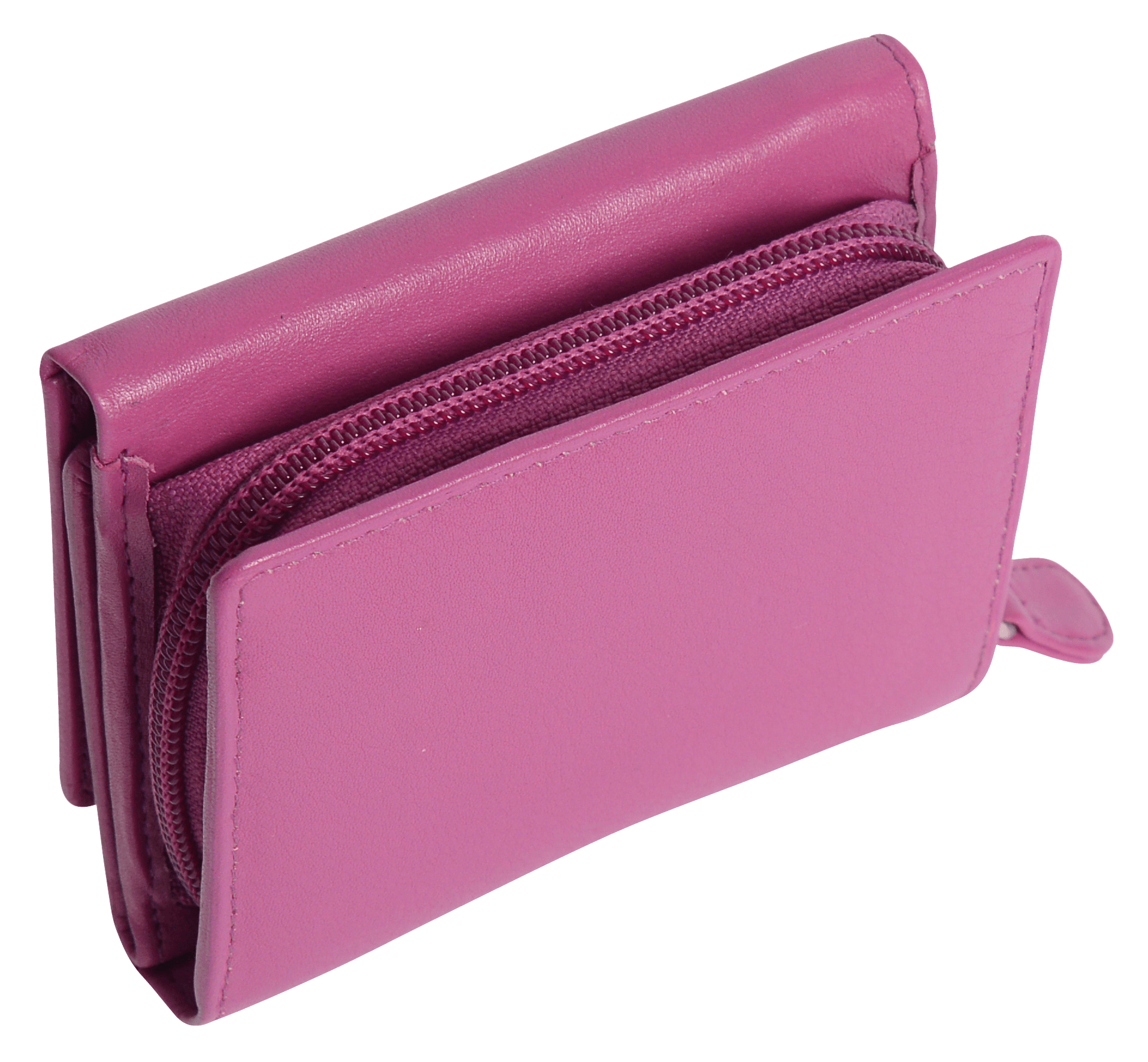 Handmade Leather Compact Trifold Purse with RFID Protection