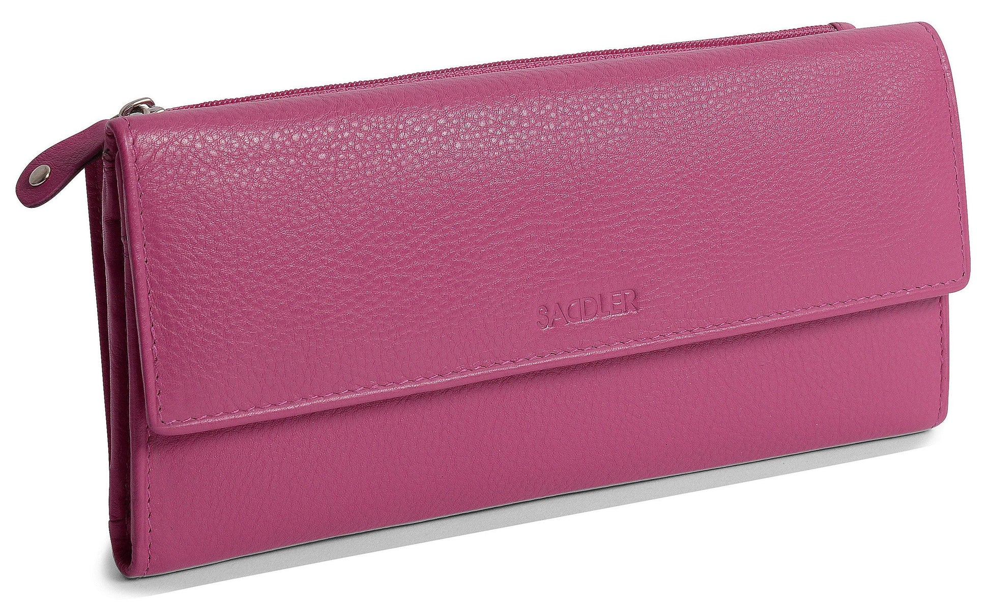 Claire Long Leather Trifold Purse with 18 Card Slots and RFID Protection