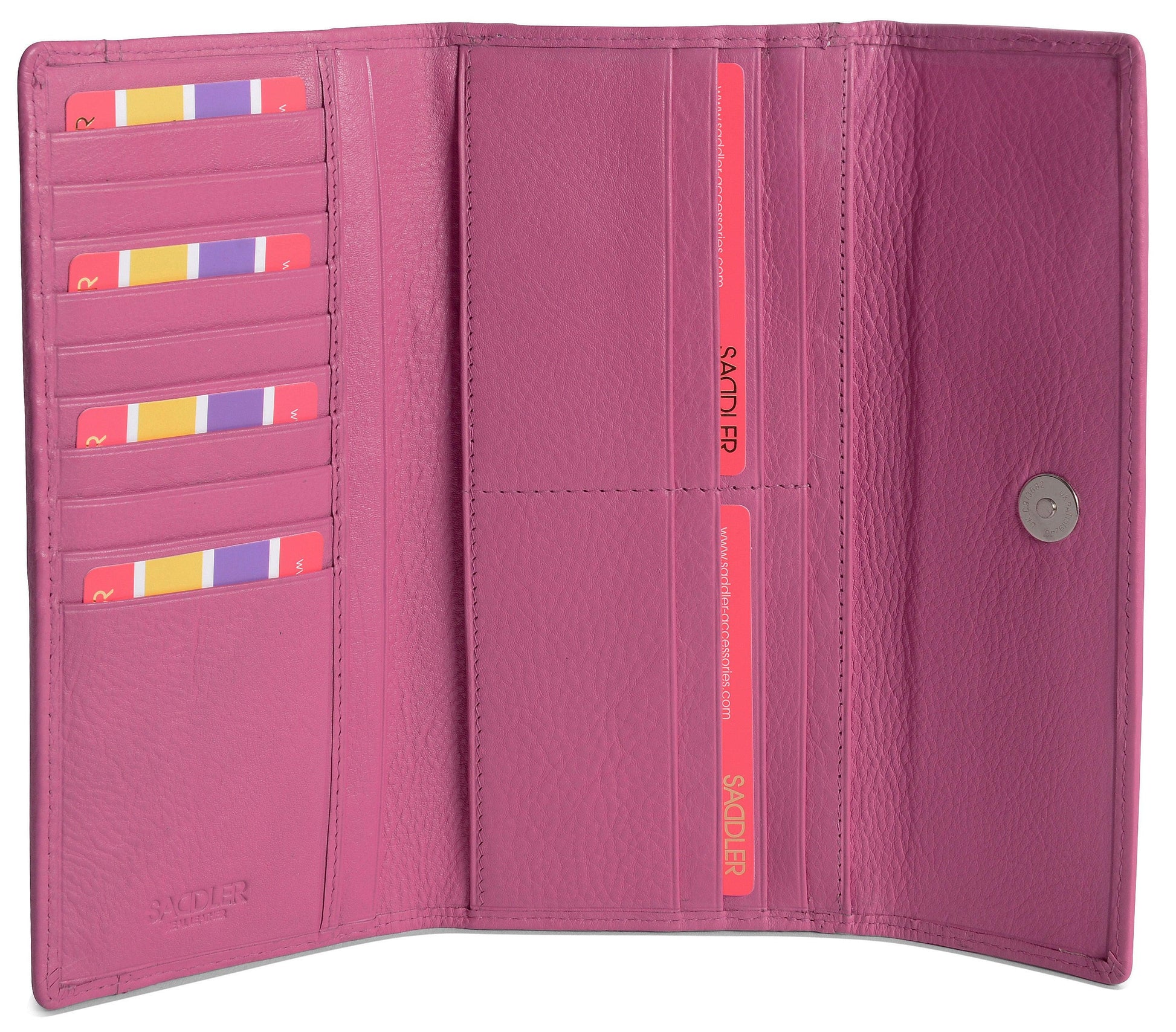 Claire Long Leather Trifold Purse with 18 Card Slots and RFID Protection