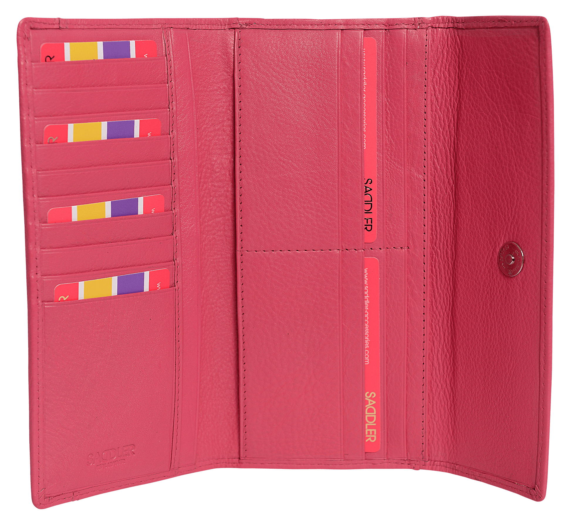 Claire Long Leather Trifold Purse with 18 Card Slots and RFID Protection