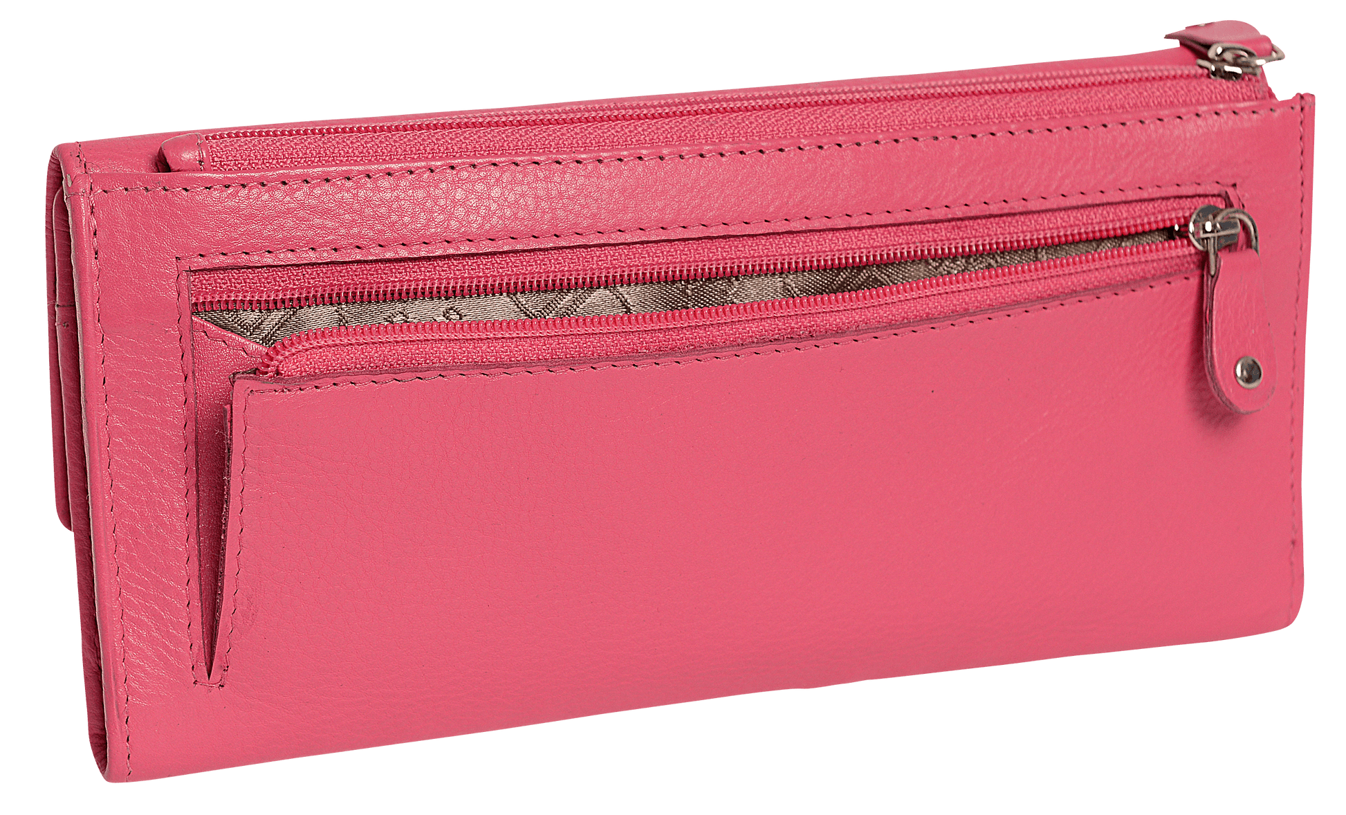 Claire Long Leather Trifold Purse with 18 Card Slots and RFID Protection