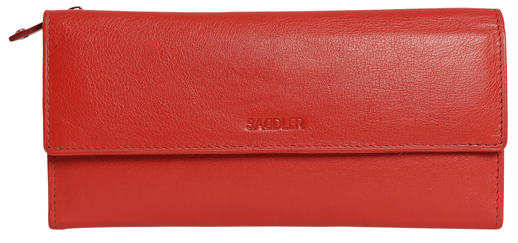 Claire Long Leather Trifold Purse with 18 Card Slots and RFID Protection