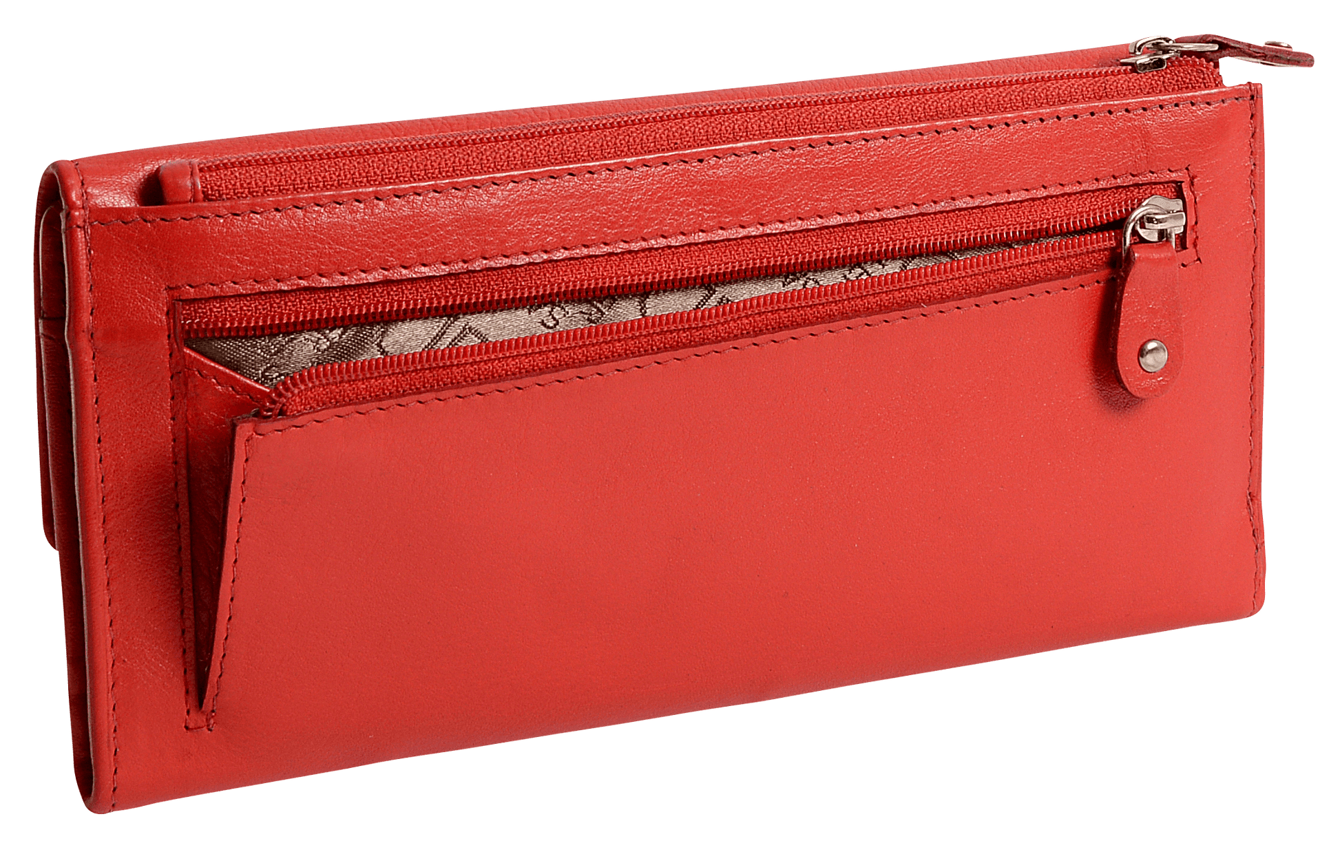 Claire Long Leather Trifold Purse with 18 Card Slots and RFID Protection