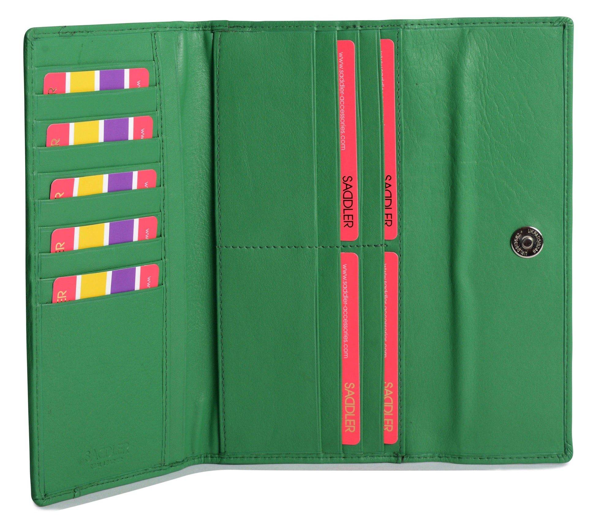 Claire Long Leather Trifold Purse with 18 Card Slots and RFID Protection