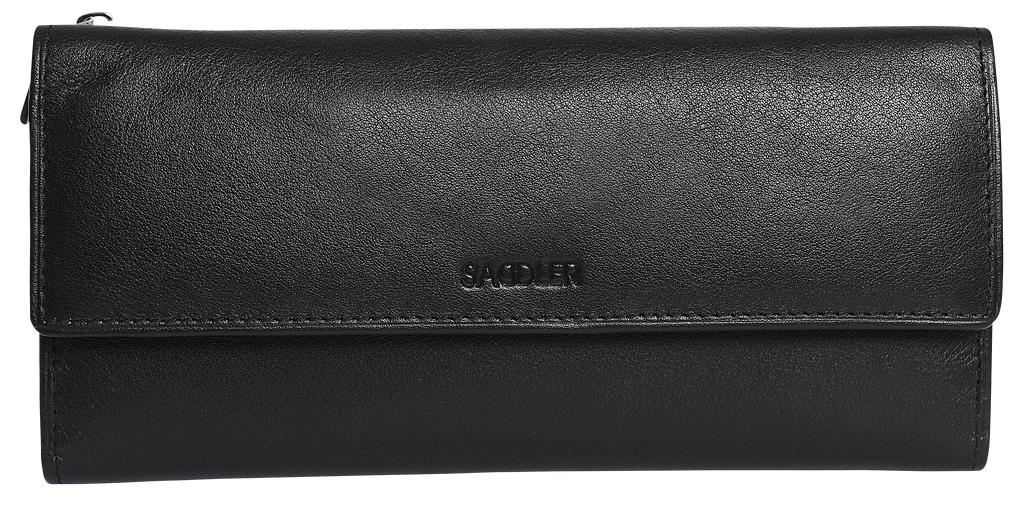 Claire Long Leather Trifold Purse with 18 Card Slots and RFID Protection