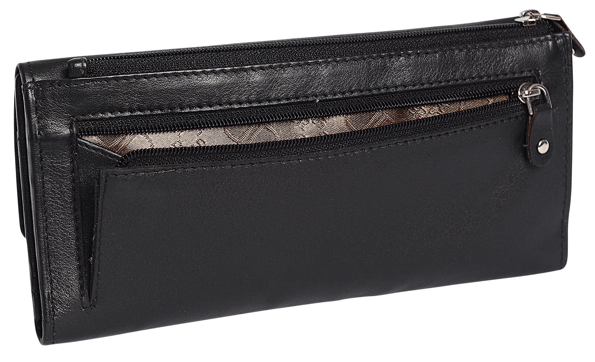 Claire Long Leather Trifold Purse with 18 Card Slots and RFID Protection