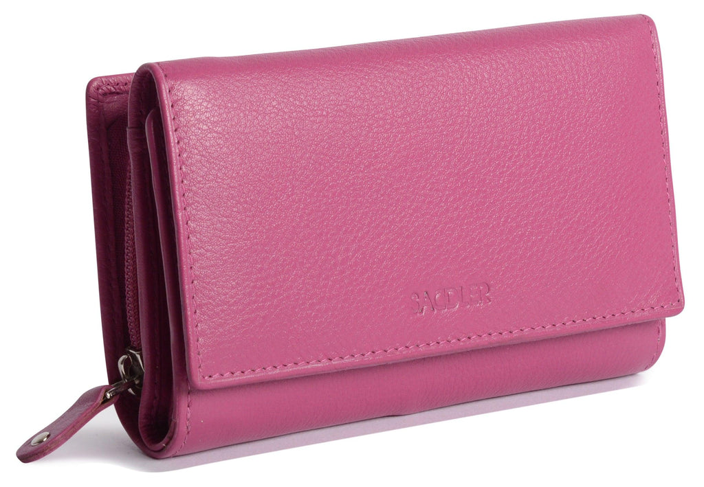 Compact Trifold Leather Purse Eleanor with RFID Protection