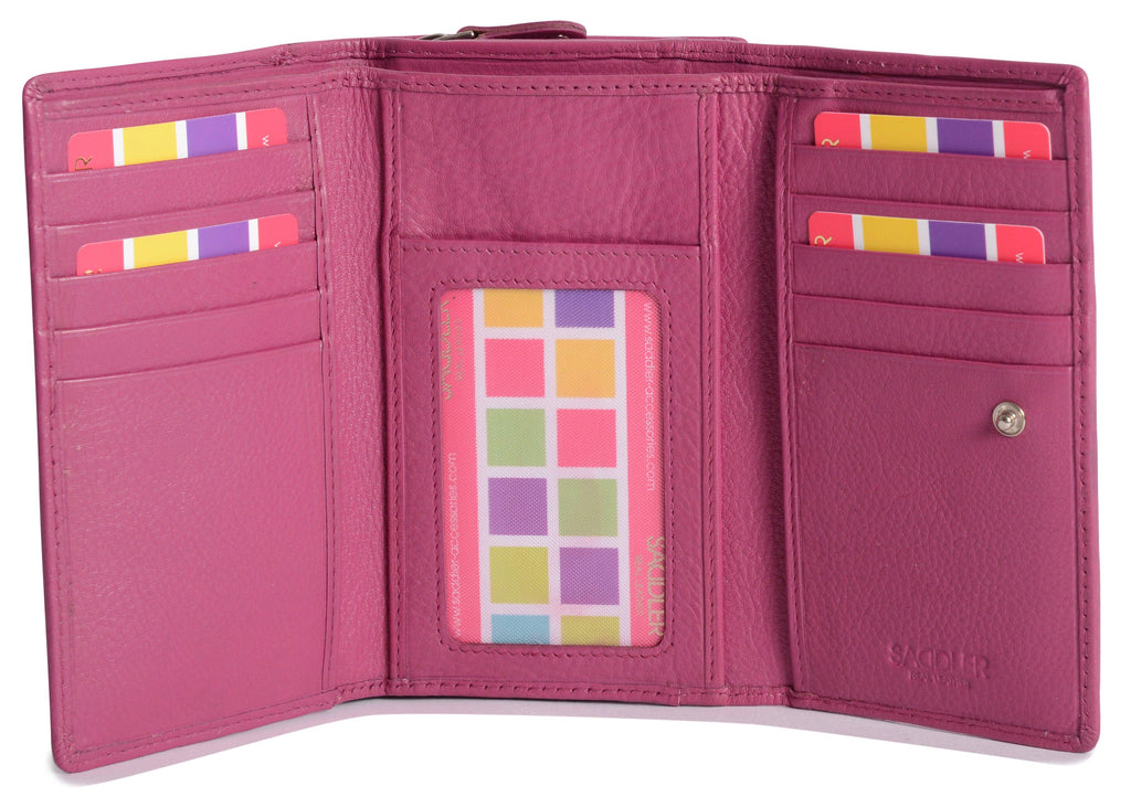 Compact Trifold Leather Purse Eleanor with RFID Protection