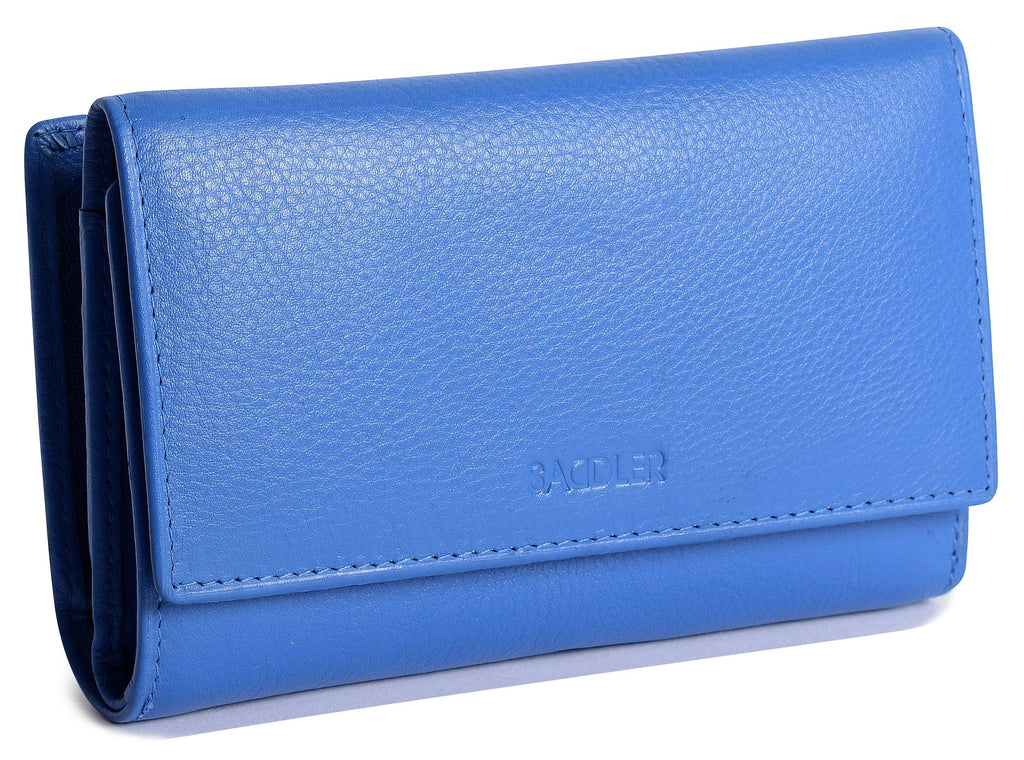Compact Trifold Leather Purse Eleanor with RFID Protection