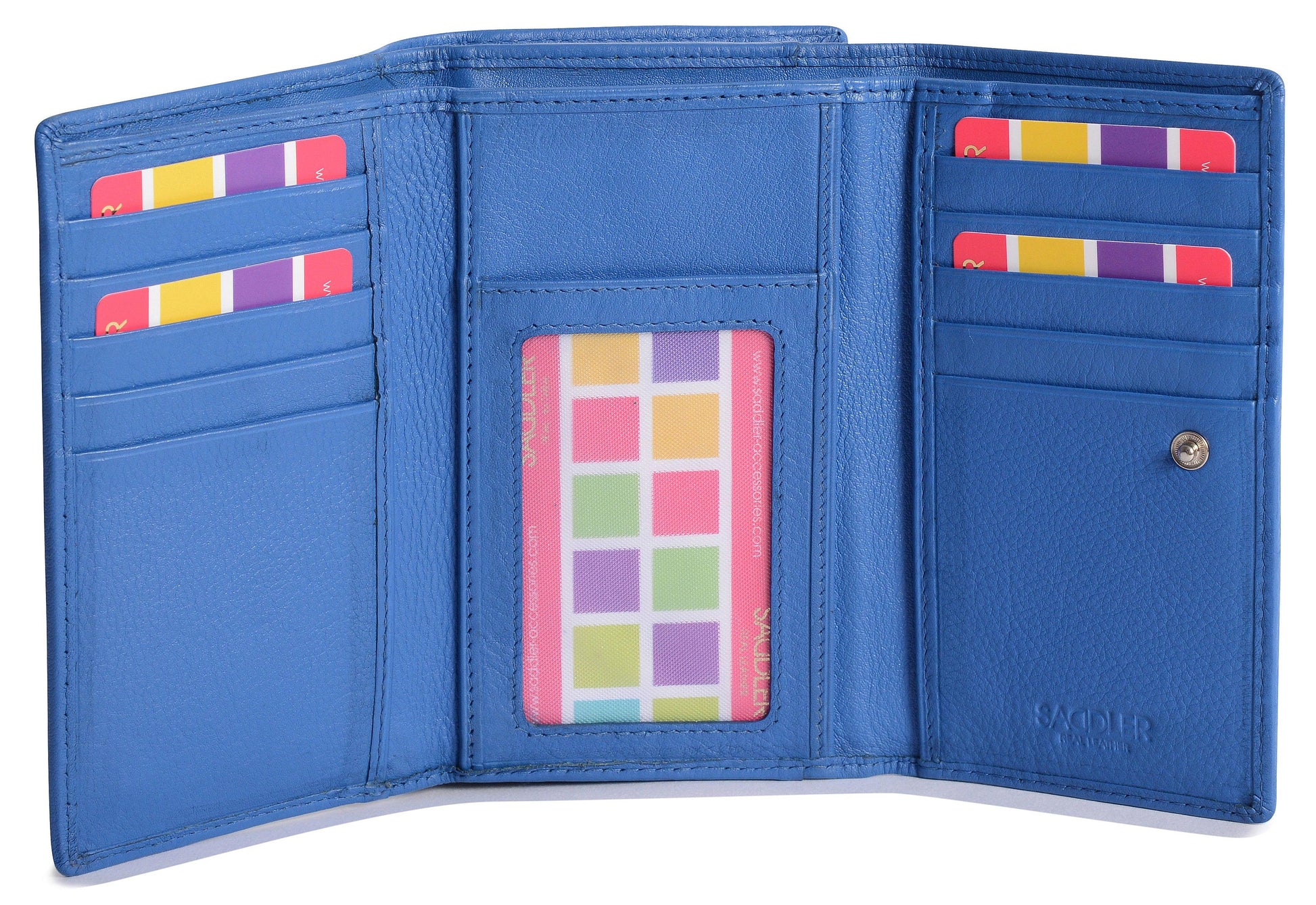 Compact Trifold Leather Purse Eleanor with RFID Protection