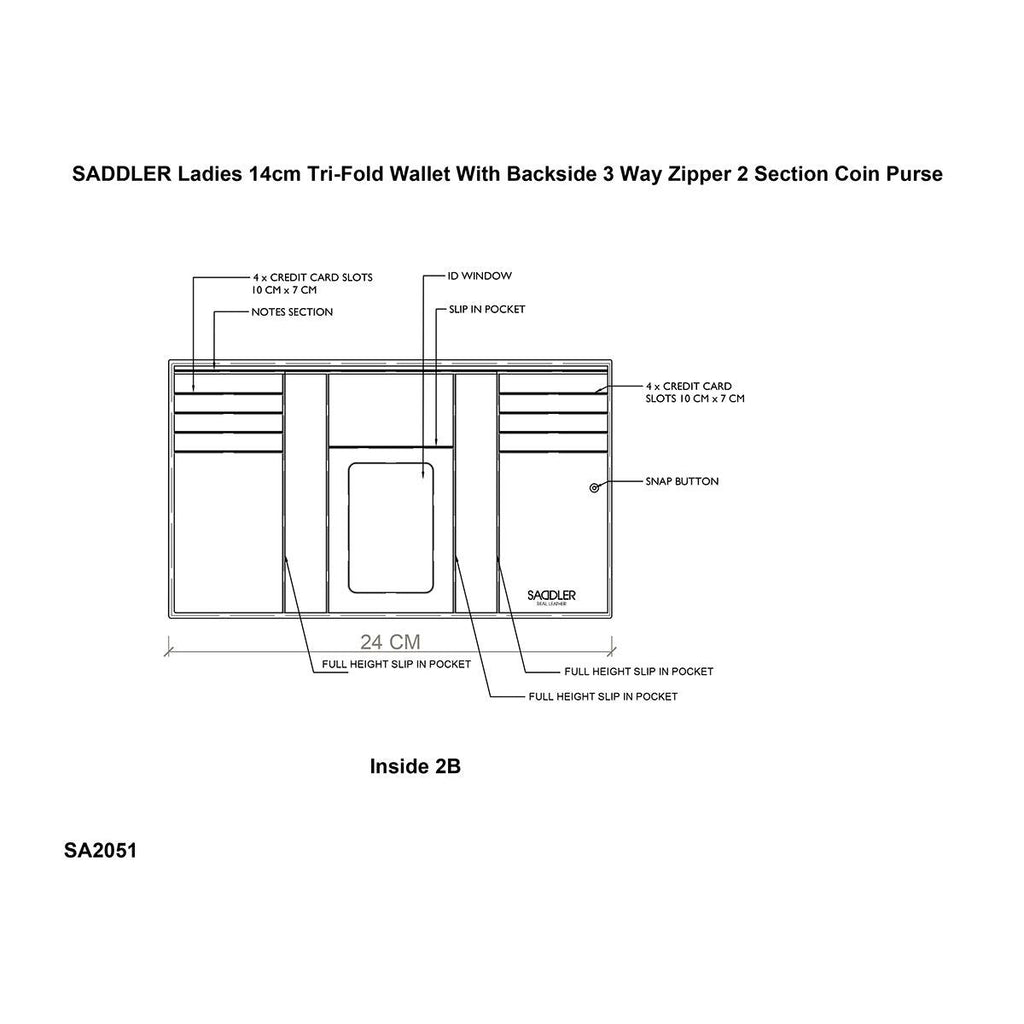 Compact Trifold Leather Purse Eleanor with RFID Protection