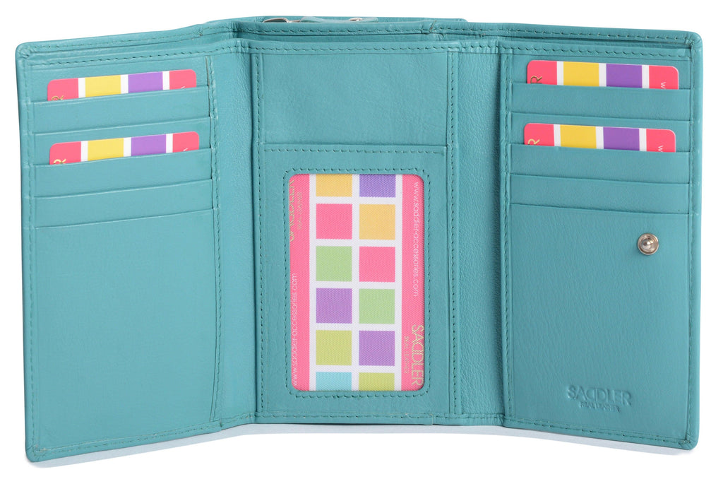 Compact Trifold Leather Purse Eleanor with RFID Protection