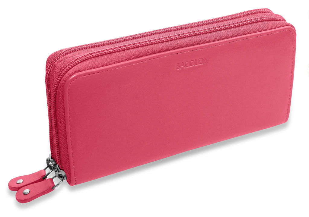 Gabriella Leather Double Zip Around Purse with RFID Protection