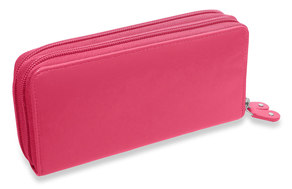 Gabriella Leather Double Zip Around Purse with RFID Protection