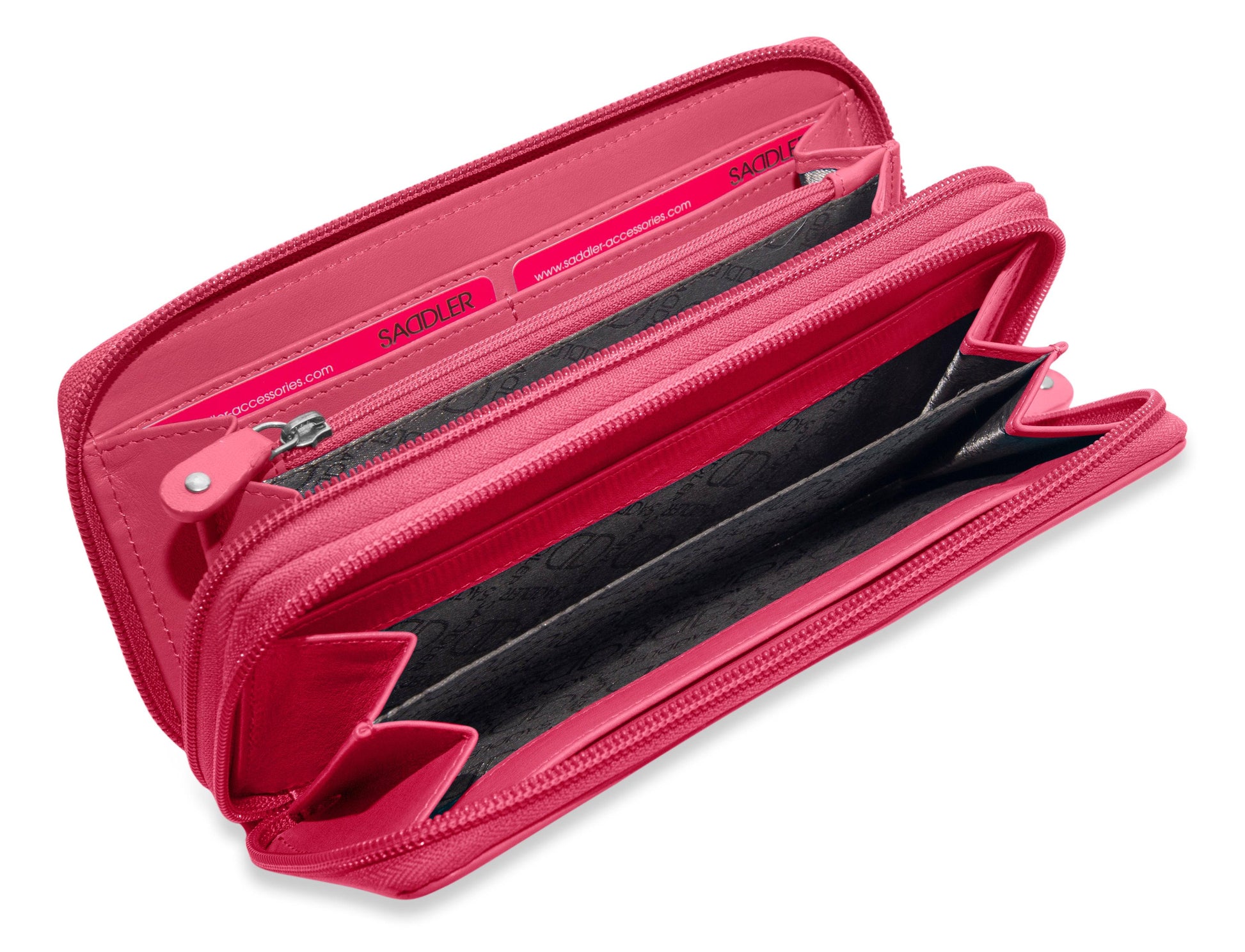 Gabriella Leather Double Zip Around Purse with RFID Protection