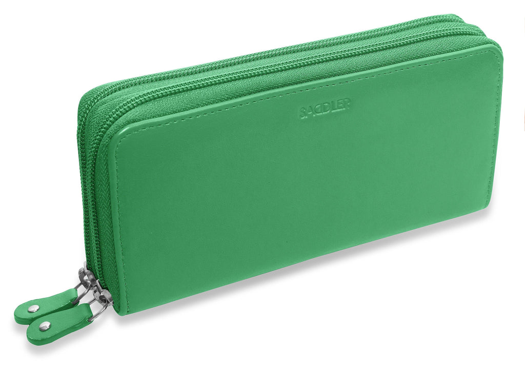 Gabriella Leather Double Zip Around Purse with RFID Protection