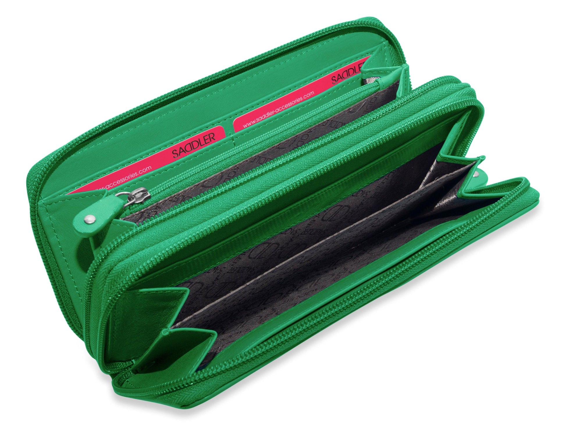 Gabriella Leather Double Zip Around Purse with RFID Protection