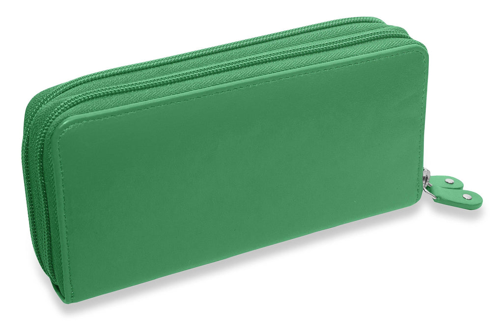 Gabriella Leather Double Zip Around Purse with RFID Protection