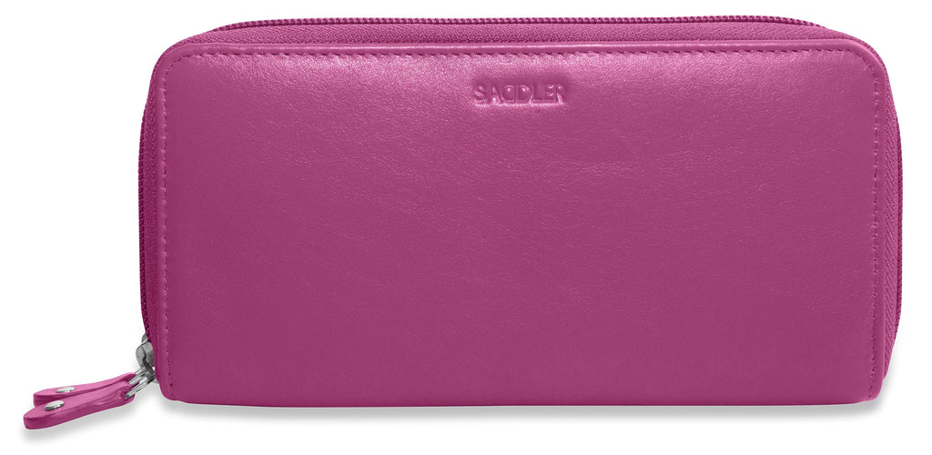 Gabriella Leather Double Zip Around Purse with RFID Protection