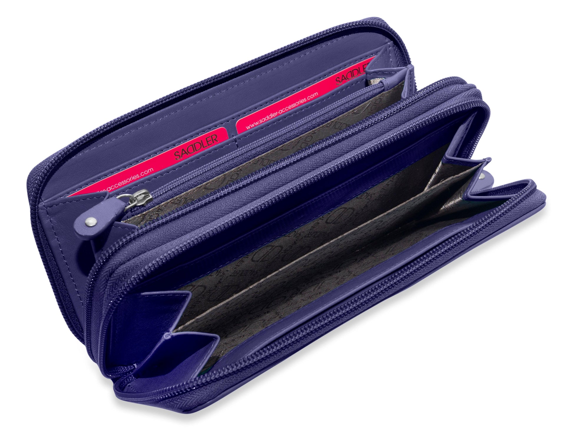 Gabriella Leather Double Zip Around Purse with RFID Protection