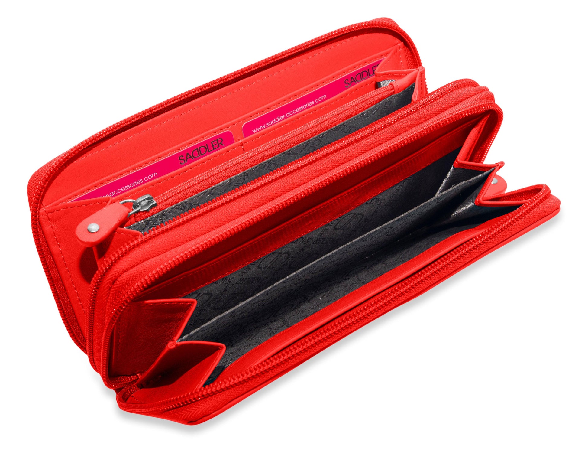 Gabriella Leather Double Zip Around Purse with RFID Protection