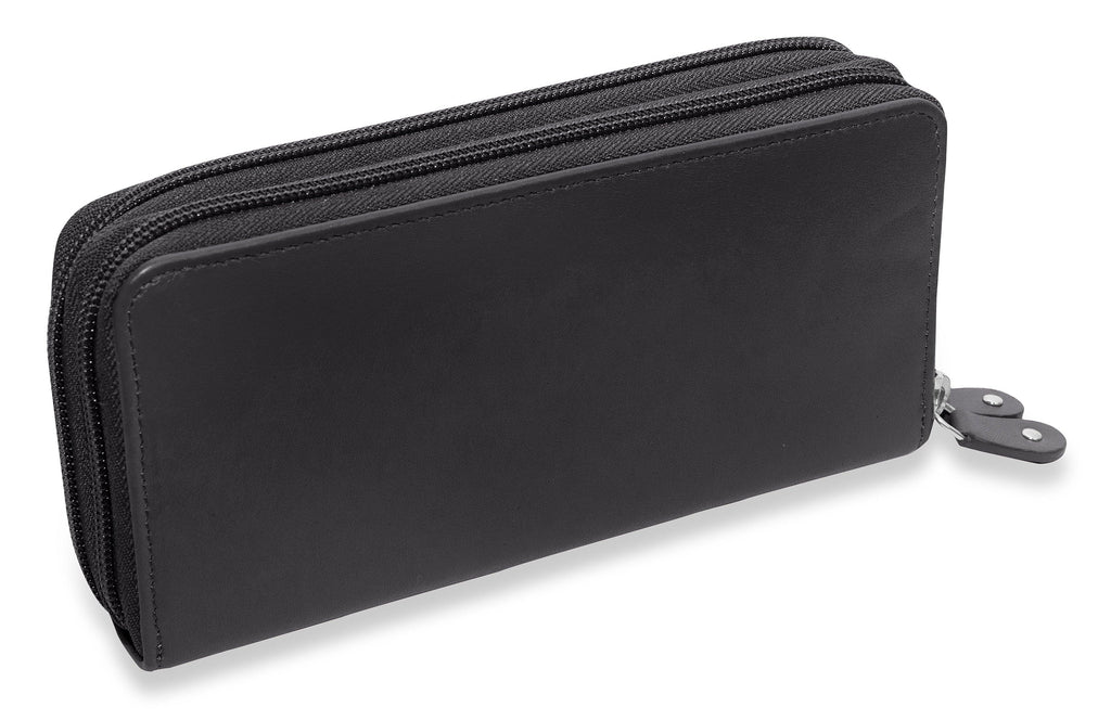 Gabriella Leather Double Zip Around Purse with RFID Protection