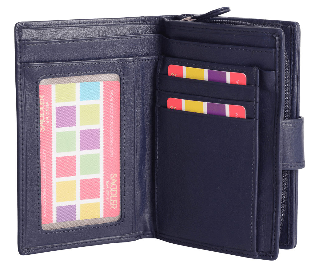 Georgie Leather Double Sided Purse with 13 Card Slots and RFID Protection