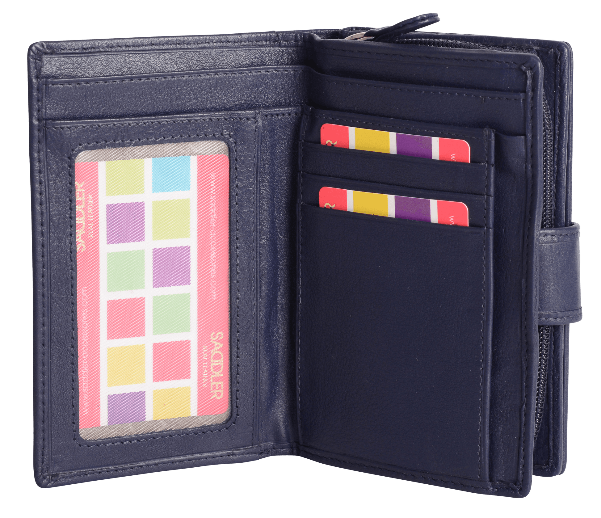 Georgie Leather Double Sided Purse with 13 Card Slots and RFID Protection