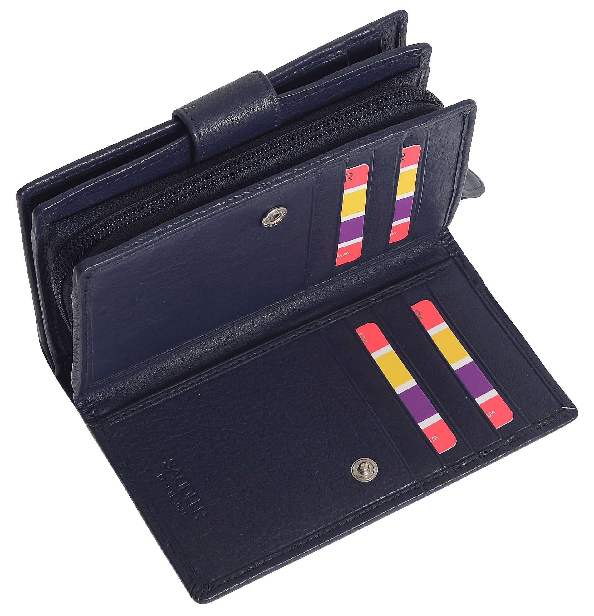 Georgie Leather Double Sided Purse with 13 Card Slots and RFID Protection