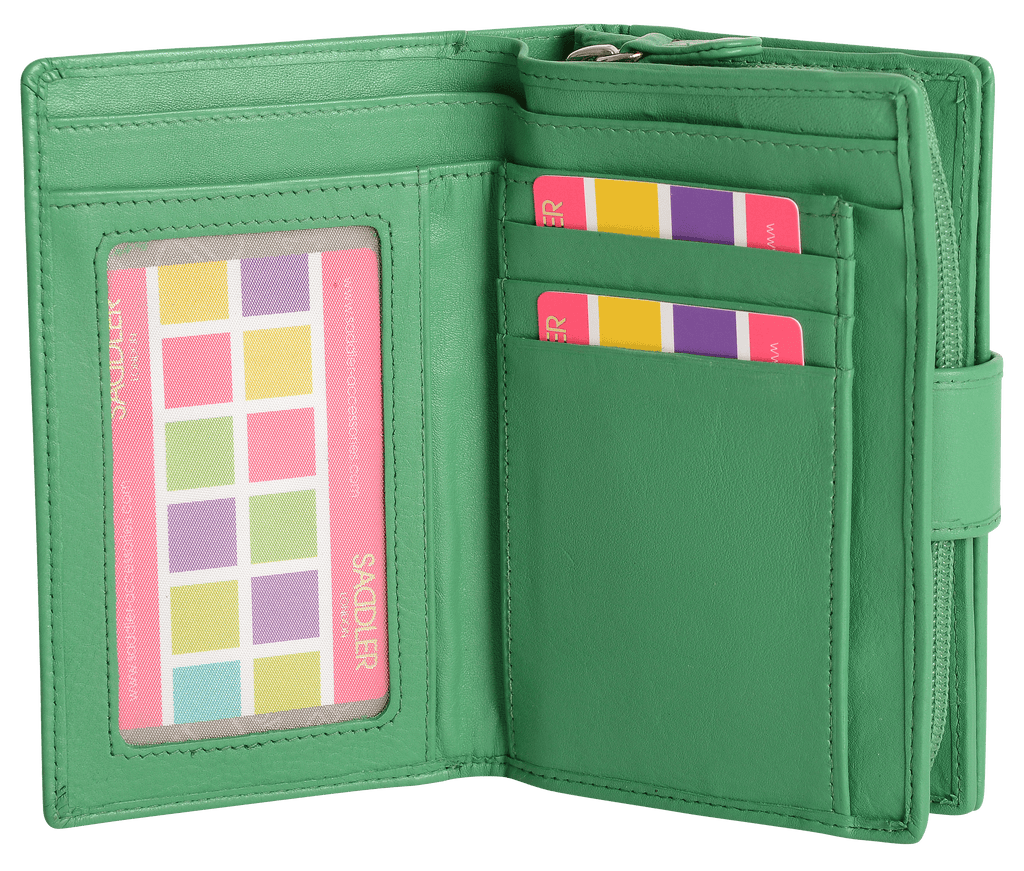 Georgie Leather Double Sided Purse with 13 Card Slots and RFID Protection