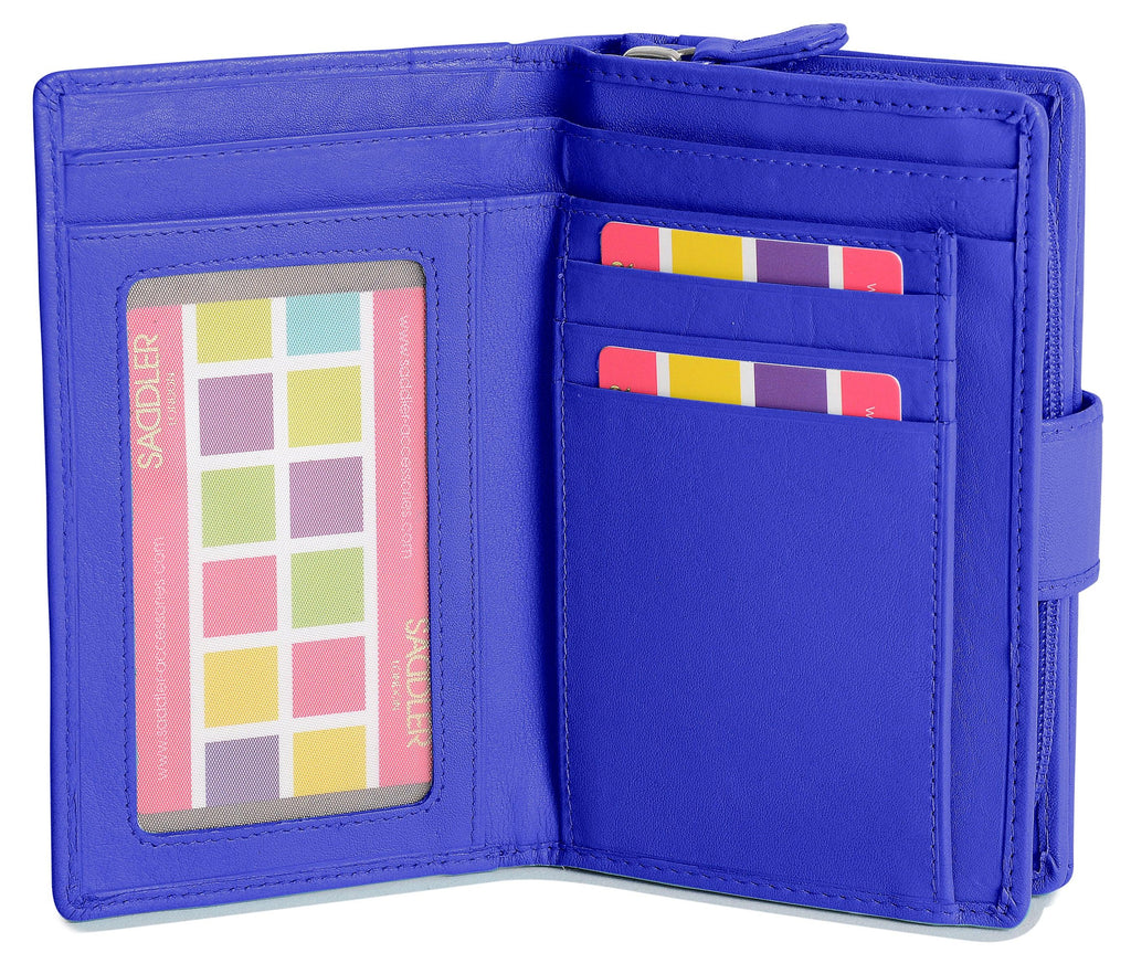 Georgie Leather Double Sided Purse with 13 Card Slots and RFID Protection