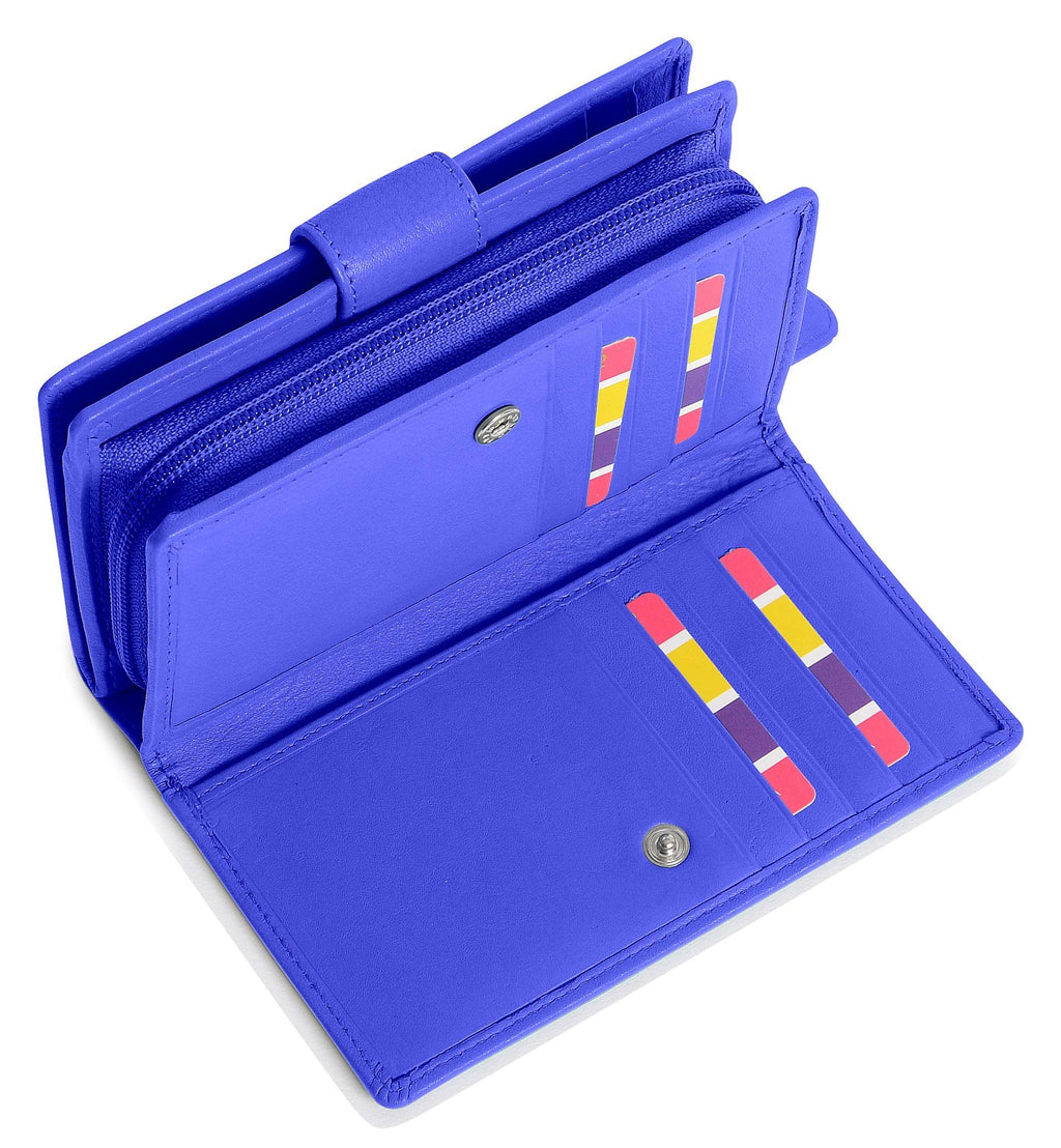 Georgie Leather Double Sided Purse with 13 Card Slots and RFID Protection