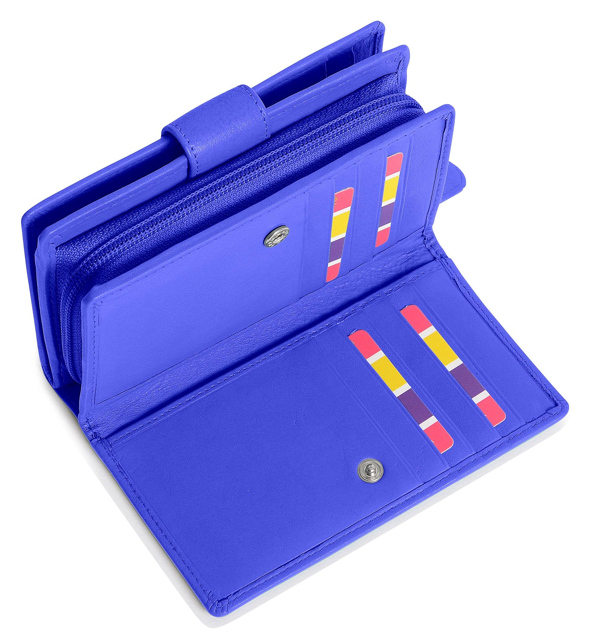 Georgie Leather Double Sided Purse with 13 Card Slots and RFID Protection